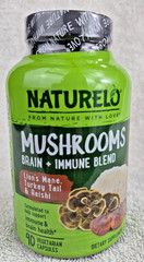 NATURELO Mushroom Blend Supplement 90 Vegetarian Capsules exp 11/2026