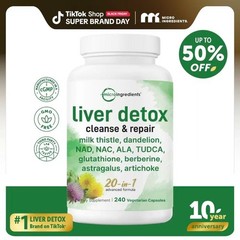 Micro Ingredients Liver Detox,240 Veggie Capsules,20-in-1 Advanced Support