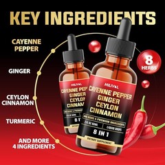 Natural Cayenne Pepper Liquid Drops – Supports Digestion & Circulation, 2 Fl Oz