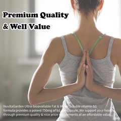 Vitamin B-1 Thiamine 750 mg, 80 Day Supply Dietary Supplement, Easy-to-Swallow