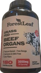 Forest Leaf Beef Organ Supplement 180 Capsules | Grass Fed – EXP – 06/2028