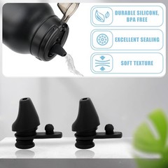 2pcs Bite Valve Replacement for Ello Hydra 64oz Stainless Steel Medium, black