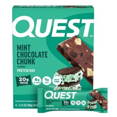 Mint Chocolate Chunk Protein Bars, 20g Protein, 1g Sugar, 4g Net Ca…