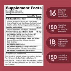 Digestive Enzymes Supplement suitable for Gut Bloating 120 Capsules NEW