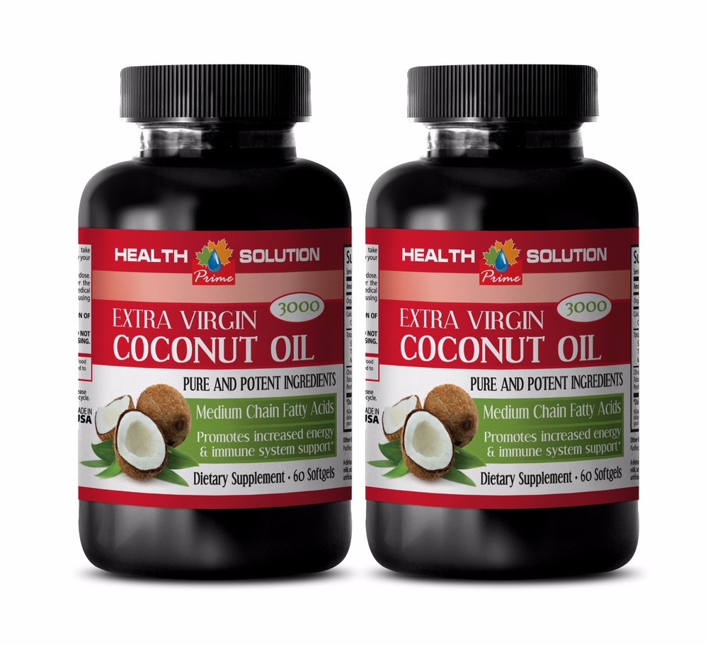 Antioxidant complex- COCONUT OIL EXTRA VIRGIN 3000mg -Natural acids vitamins- 2B