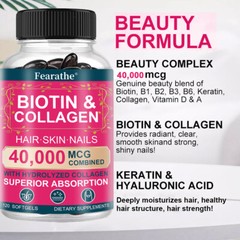 Biotin & Collagen Softgels – Anti-Aging, Hair Growth, Skin Health, Strong Nails
