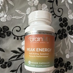 brainMD Peak Energy Dietary Supplement Energy Support Focus Vegan Capsules 30