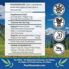 Pure Mountain Aloe Vera Capsules Organic Aloe Vera with Acemannan – Marshmallow