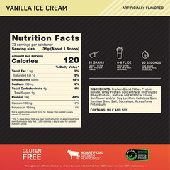 Gold Standard 100% Whey Protein Powder, Vanilla Ice Cream, 5 Pound (Packaging Ma