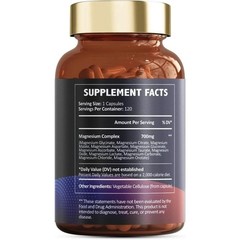 12-in-1 Magnesium 700mg Totaria Nature Vegan Nerve Bone Health Supplement 120C
