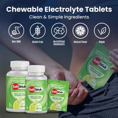 SaltStick Electrolyte FastChews – 60 Count Lemon 60 (Pack of 1), Yellow
