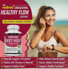 Toplux Organic Beet Root Tablets-Nitric Oxide Booster Beetroot Supplement 2040mg