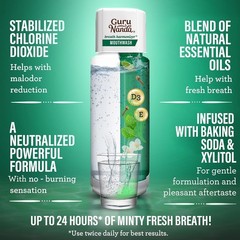 GuruNanda Dual Barrel Breath Harmonizer Mouthwash 20 Fl Oz (Pack of 3), Green