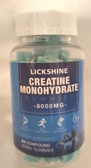 Creatine Monohydrate 8000 MG 60 Compound Berry Gummies Exp 8-2-2026