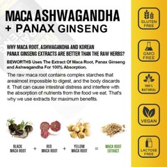 Maca Root Extract Stamina | Libido | Mood | Energy For Men & Women 120/480 Pills