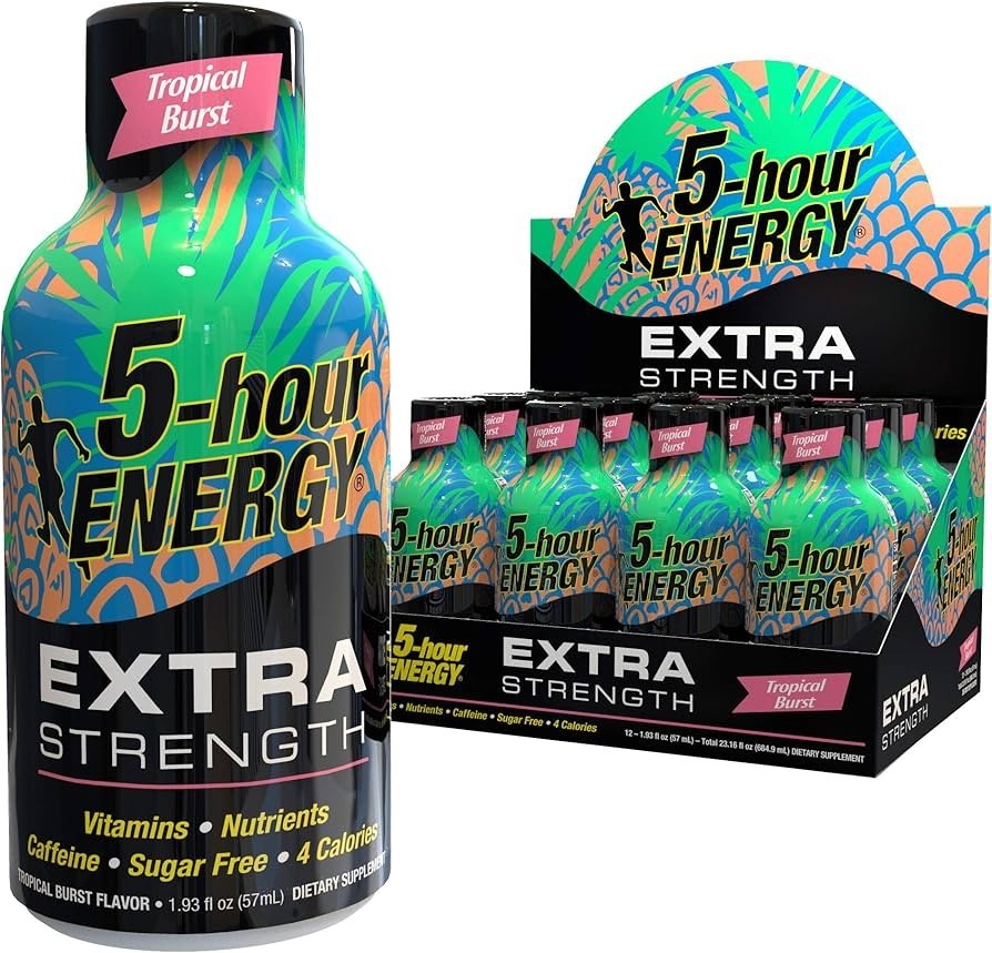 5-hour ENERGY Shots Regular Strengt TROPICAL BURST Flavor, 12 bottles EXP 7/26