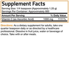 Bronson Vitamin C Powder Pure Ascorbic Acid Soluble 35.3 Ounce (Pack of 1)