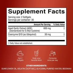 Resilia Garlic Extract 600mg Softgels (60 Count) – Odorless Aged Garlic Extract