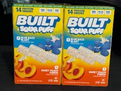 2 boxes BUILT Sour Puff Protein Bars Variety Pack, 1.45 oz, 14-pack total 28