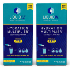 7/27 2x Liquid I.V. Hydration Multiplier, Electrolyte Powder, Lemon Lime, 8 Coun