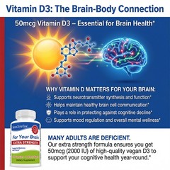 Extra Strength Brain Wellness Supplement, Vegan Non-GMO, 30/60/120 Capsules
