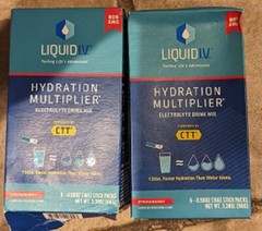 2 X Liquid IV Hydration Multiplier Strawberry 6 Sticks (12 total) 05/2025 Exp.