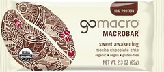 Gomacro Mocha Chocolate Chip Bar 2.3 oz (Pack Of 12)