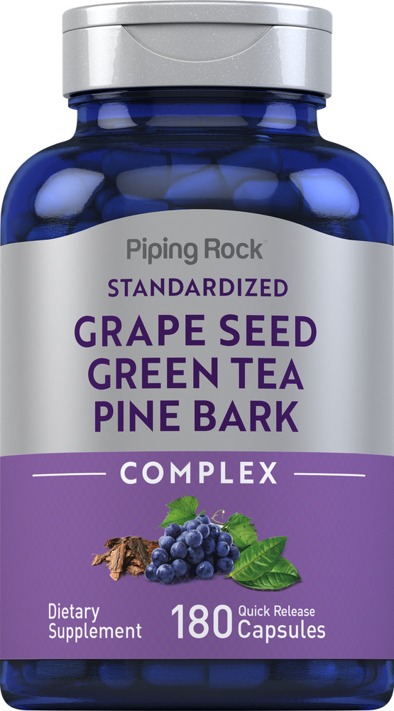 Grape Seed, Green Tea & Pine Bark Complex | 180 Capsules | by Piping Rock