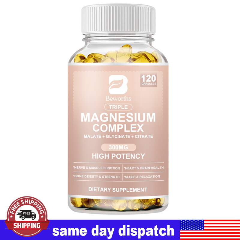 Triple Magnesium Complex 300Mg – Improves Sleep, Energy and Immune Support 120PC