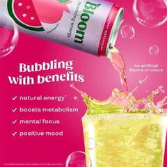 Bloom Nutrition Sparkling Energy Drink Apple Crisp/Glacier Crush 12oz Zero Sugar