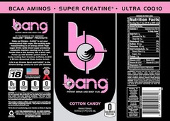 Bang Energy Cotton Candy, Sugar-Free Drink, 16 Ounce (Pack of 12) *