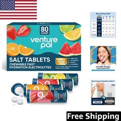 80 Count Sugar-Free Chewable Electrolyte Tablets for Quick Hydration – Keto &…