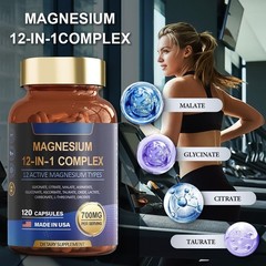 Advanced 1-5x Magnesium 12 in 1 Complex 700mg – Glycinate Citrate Malate Taurate