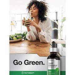 Horbäach Liquid Chlorophyll Drops | 2 oz | Natural Peppermint Flavor | Vegan