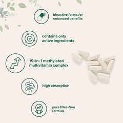 Men’s Multivitamin, Methylated B-Vitamins, Clean Label & Vegan, High Strength Fo