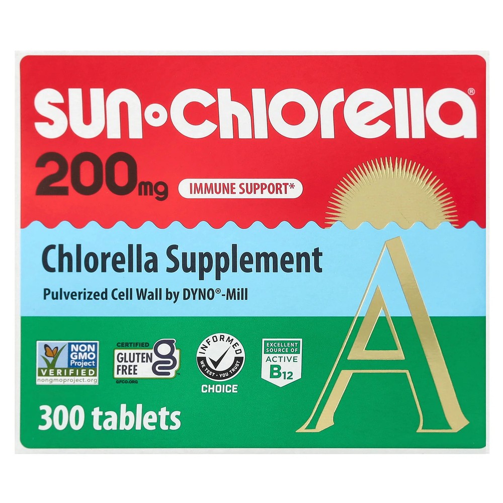 2 X Sun Chlorella, Chlorella Supplement, 200 mg, 300 Tablets