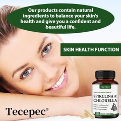 Organic Spirulina Chlorella Capsules Plant Vitamins Powerful Antioxidants