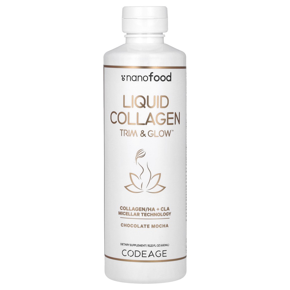 Nanofood, Liquid Collagen, Trim & Glow, Chocolate Mocha, 15.22 fl oz (450 ml)