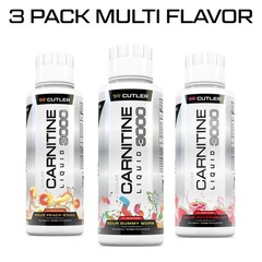 Cutler Nutrition Carnitine Liquid – 3-Pack – Multi Flavor – 3000mg – Energy Spor