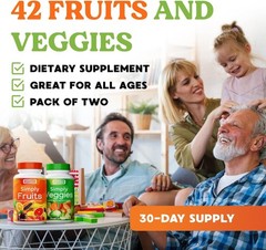 -Friendly 42 Fruit & Vegetable Capsules for Digestive and Immune Health
