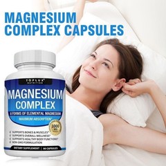 Toplux Nutrition Magnesium Complex 1000mg 8 Elemental Magnesium – 1/2/3 Bottles