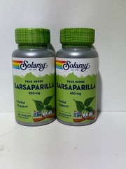 2 pack Sarsaparilla Root, Veg Cap (Btl-Plastic) 450mg 100ct 06/2028