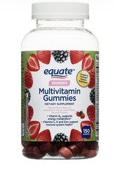 Equate Women’s Multivitamin Gummies for General Health Mixed Berry 150 Count..