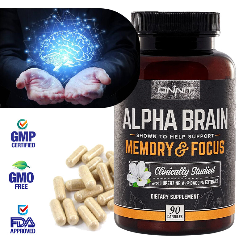 Brain Alpha Supplement Memory Focus Daily Mind Support for Career Academics 90