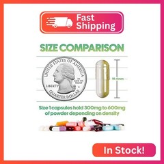 XPRS Nutra Size 1 Empty Capsules – 500 Count Empty Gelatin Capsules – Pill DIY C