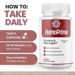 HemoPrime Iron Blood Health Supplement Capsules Energy Anemia 1 Pack 60Ct