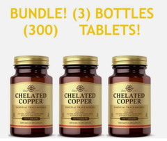 BUNDLE (300) Solgar Chelated Copper Tablets! BB 5/2028 FREE Ship!