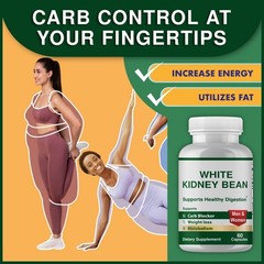 White Kidney Beans Capsules Weight Management 1200 mg Per Serving Carb blocker