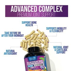 Capsulas Glucosamina con Condroitina Cúrcuma MSM De Triple Potencia 60 Cápsulas