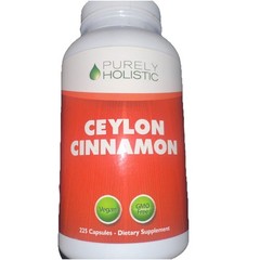 PURELY HOLISTIC CEYLON CINNAMON 225 Capsules 1500mg Exp: 04/2028